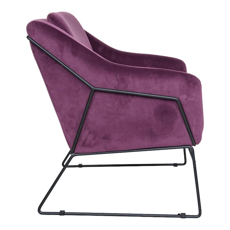 Harmony Mid-Century Modern Velvet Upholstered Accent Arm Chair with Metal Frame for Home Office Living Room & Bedroom