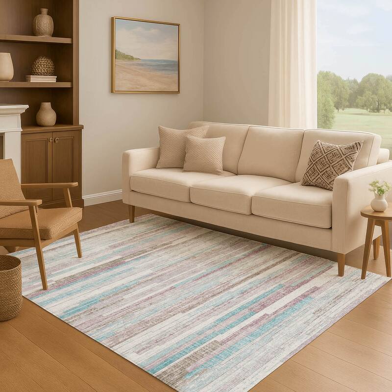 Premium Washable Super Soft Modern Stripe Mayfield Rug