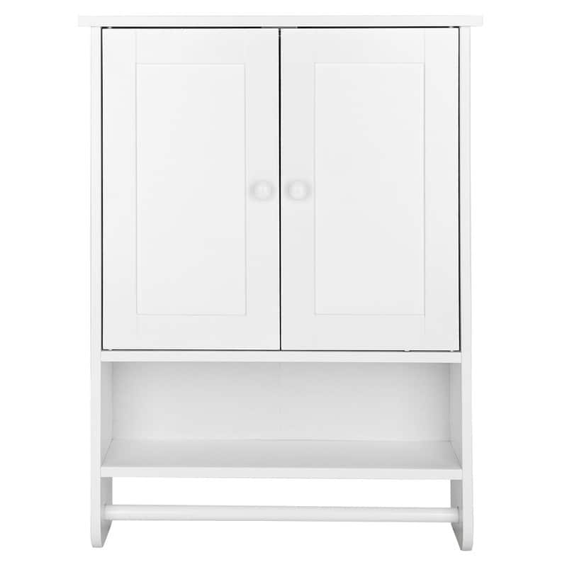2-Doors and 1- Shelf Cottage Collection Wall Mount Bathroom Cabinet Wooden Storage Organizer