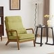 preview thumbnail 21 of 105, High Back Solid Wood Armrest Backrest Leisure Chair Accent Chair Green-Corduroy