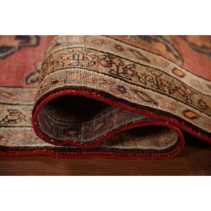 Tabriz Persian Vintage Runner Rug Handmade Wool Carpet - 3'8"x 11'4"