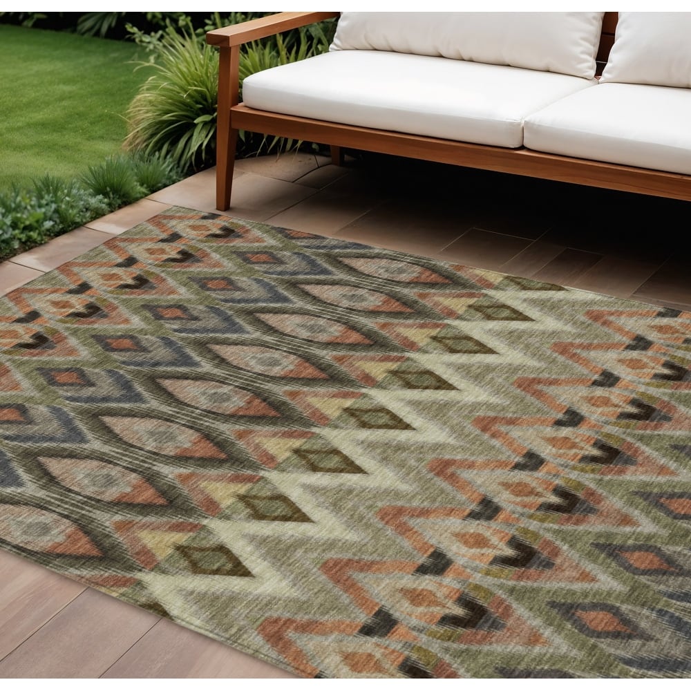 HomeRoots Southwestern Transitional Rectangle Outdoor Rug