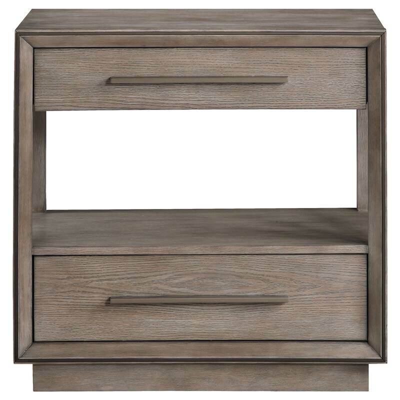 Prescott Taupe Oak 2-drawers Nightstand
