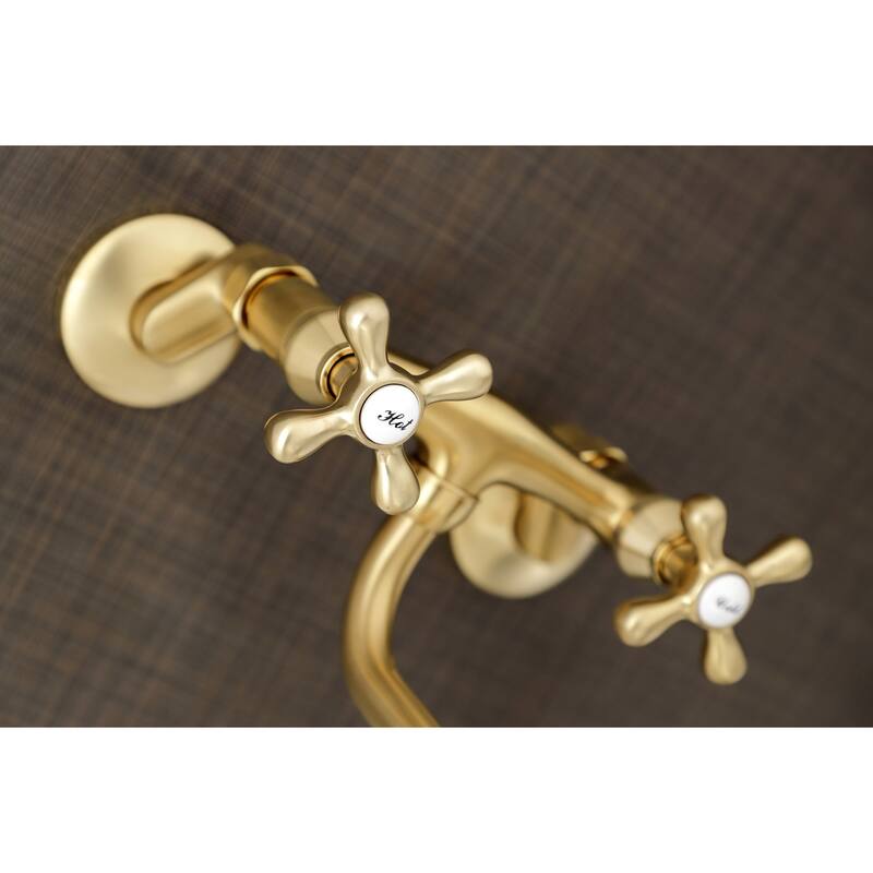 Kingston Two-Handle 2-Hole Wall Mount Bathroom Faucet