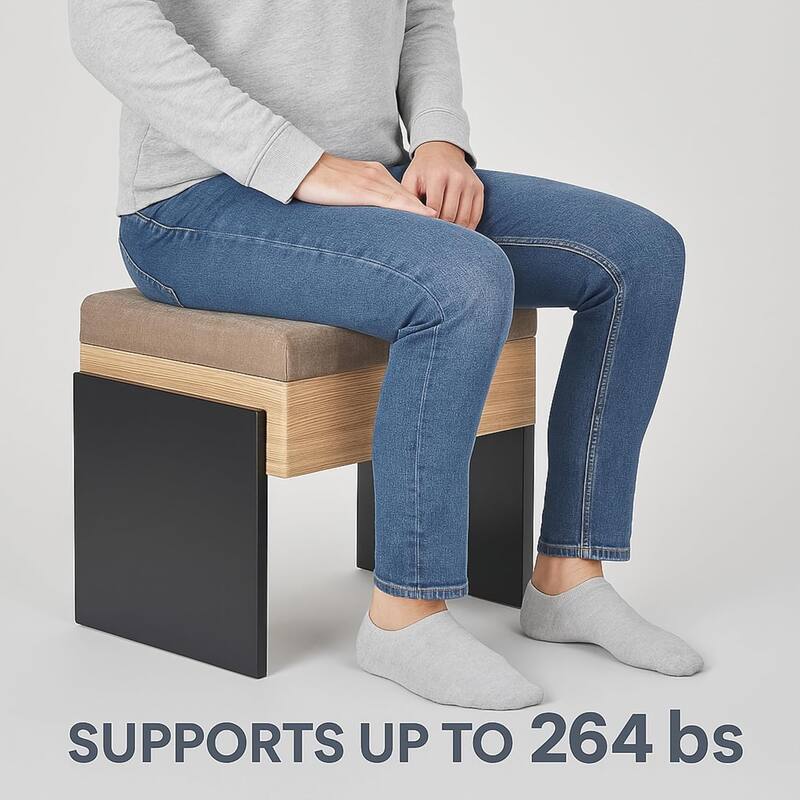 Modern Chenille Upholstered Bench with Foam Padding and MDF Frame