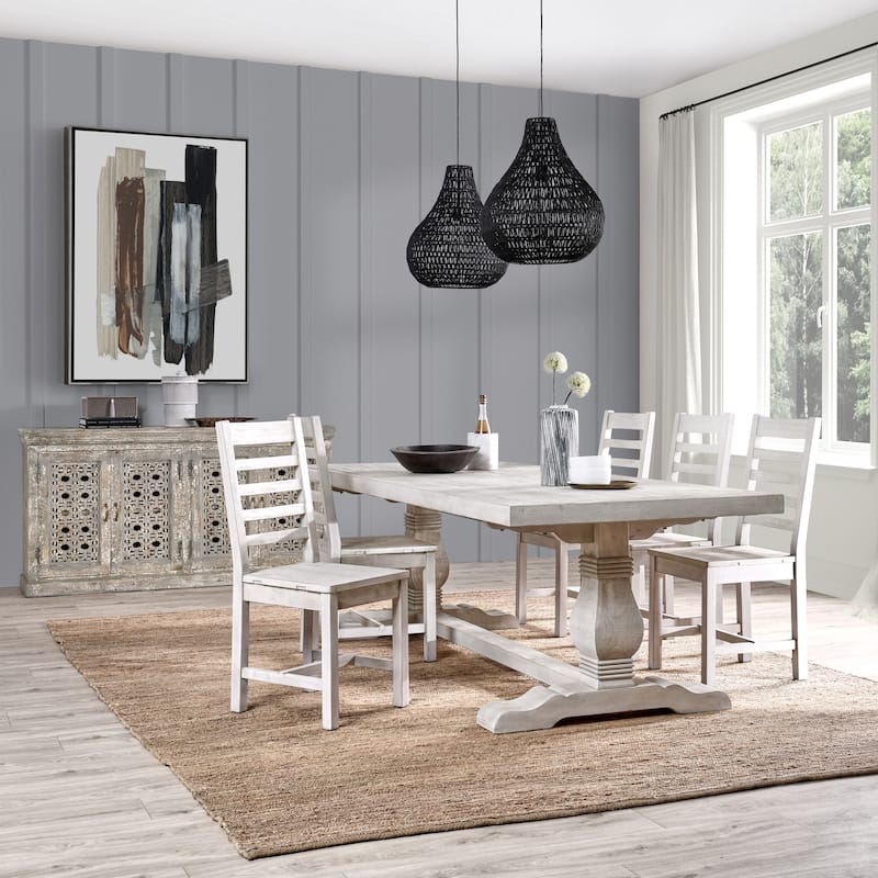 Classic Home Caleb 94" Solid Wood Farmhouse Dining Table