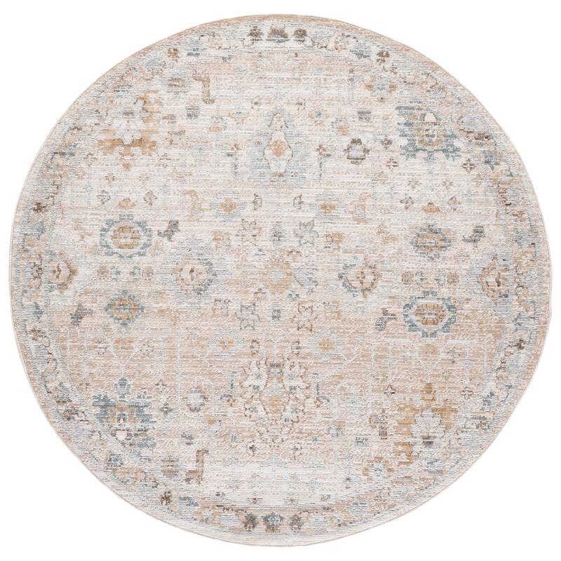 SAFAVIEH Vintage Westwood Grethe Rug - 6'3" Round - Ivory/Beige Blue