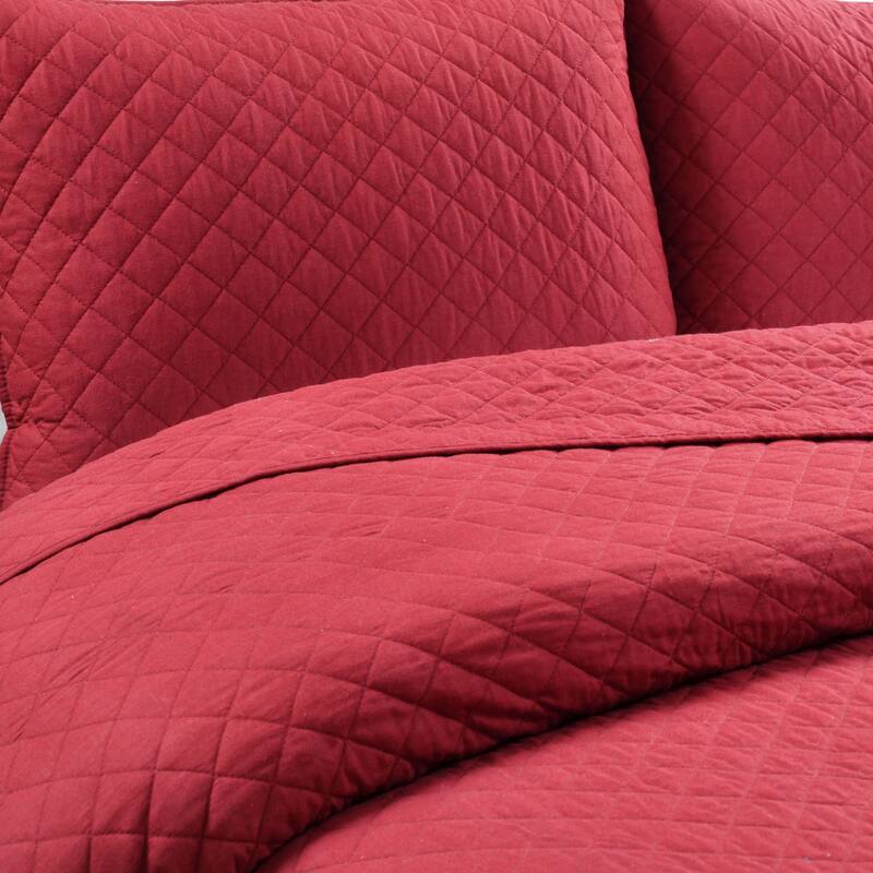 Copper Grove Balm Diamond Oversized Cotton 3-piece Quilt Set