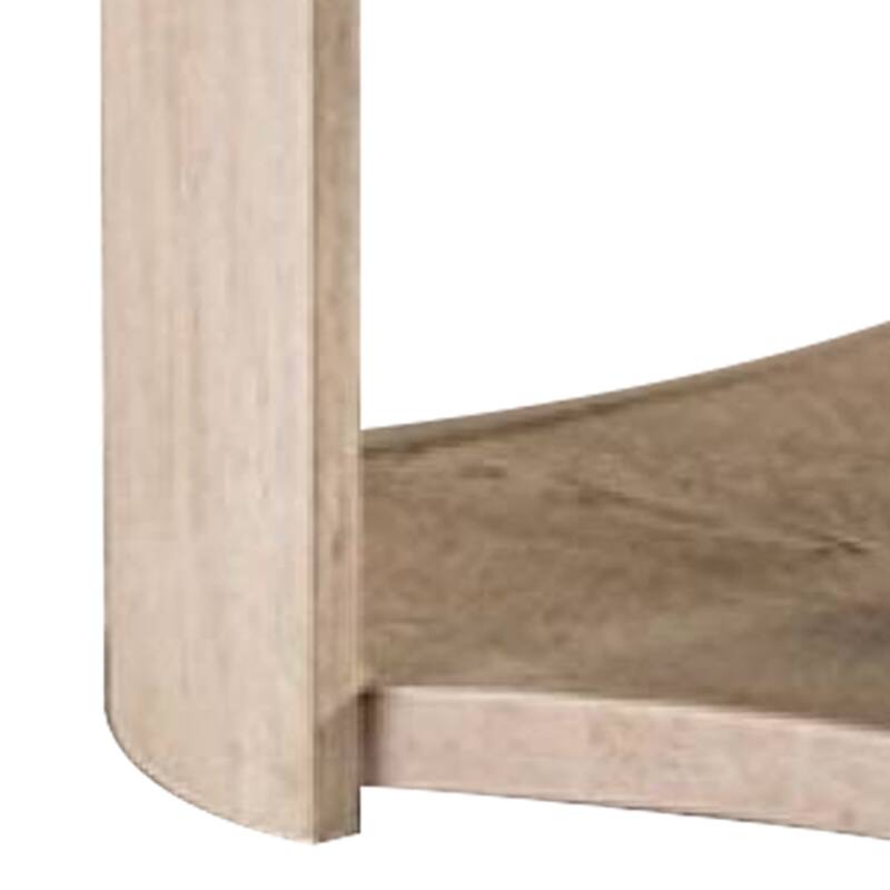 Cony Cocktail Table, Open Lower Shelf, 50 Inch Oval Oak Brown Wood Top