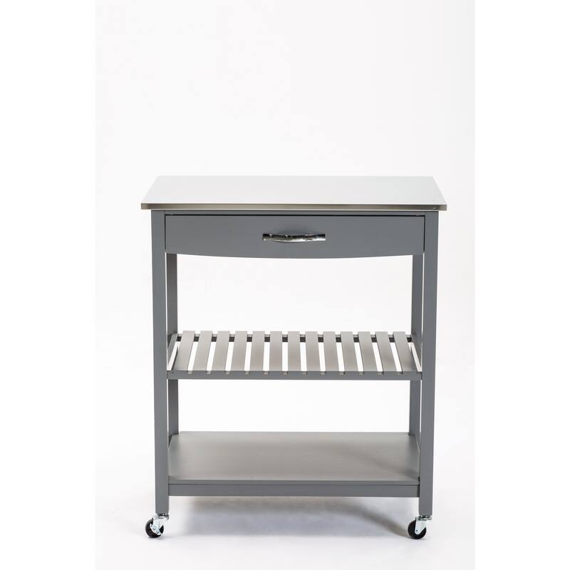 Holland Kitchen Cart With Stainless Steel Top
