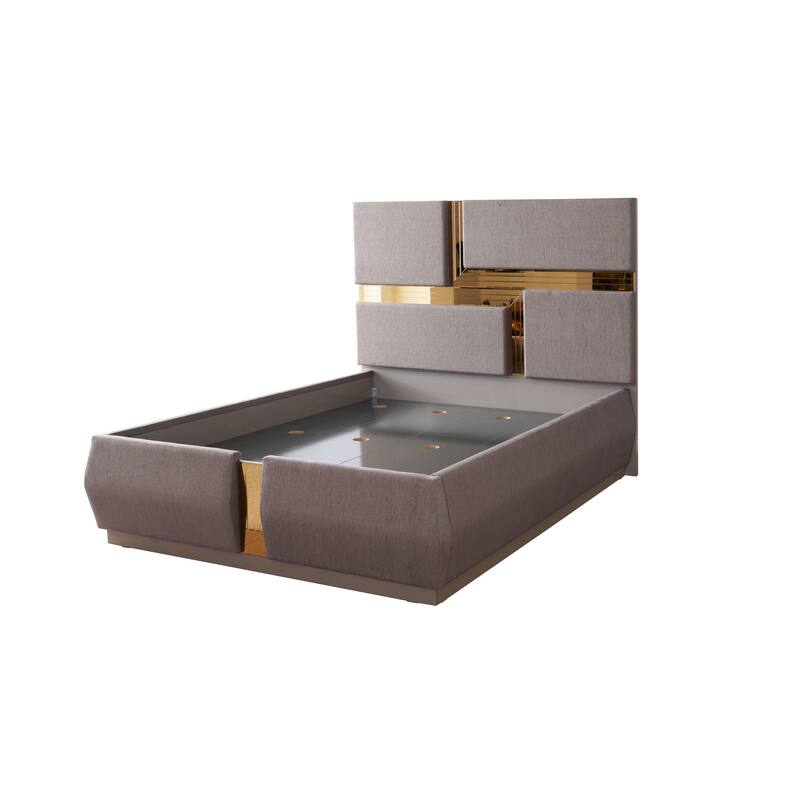 Lorenzo Modern Style Mirror Accent 4PC/5PC Bedroom set Made with Wood