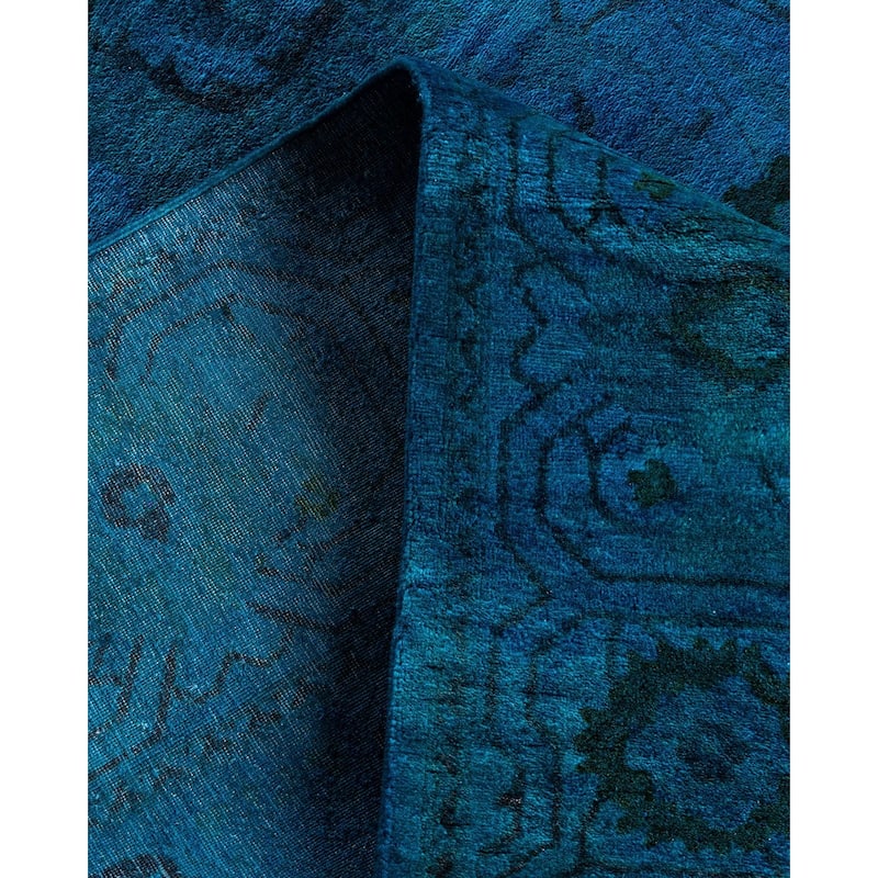 Fine Vibrance One-of-a-Kind Hand-Knotted Area Rug - Blue, 6' 1" x 9' 2" - 6' 1" x 9' 2"