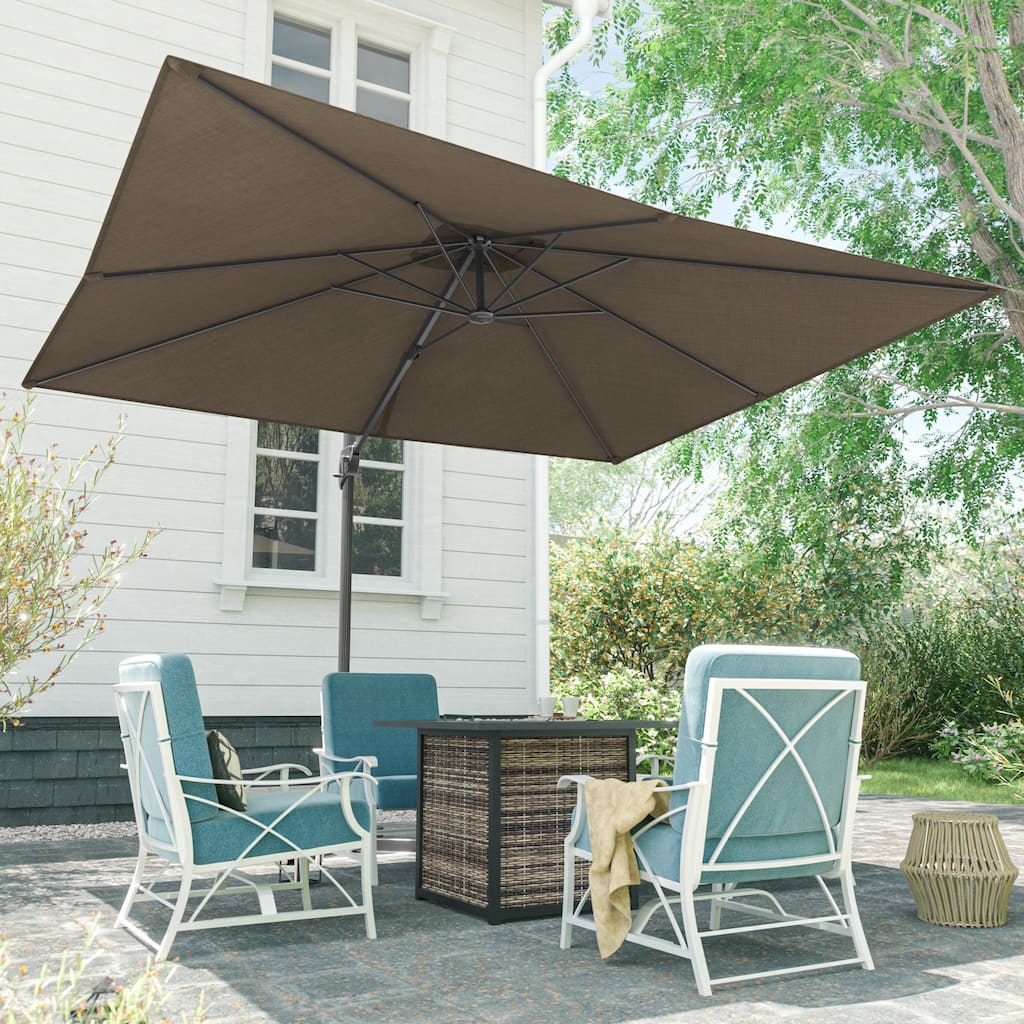 LIVOOSUN 10x8FT Rectangular Cantilever Patio Umbrella Aluminum Frame