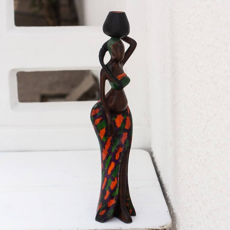 Novica Handmade Ohemaa Iii Wood Sculpture