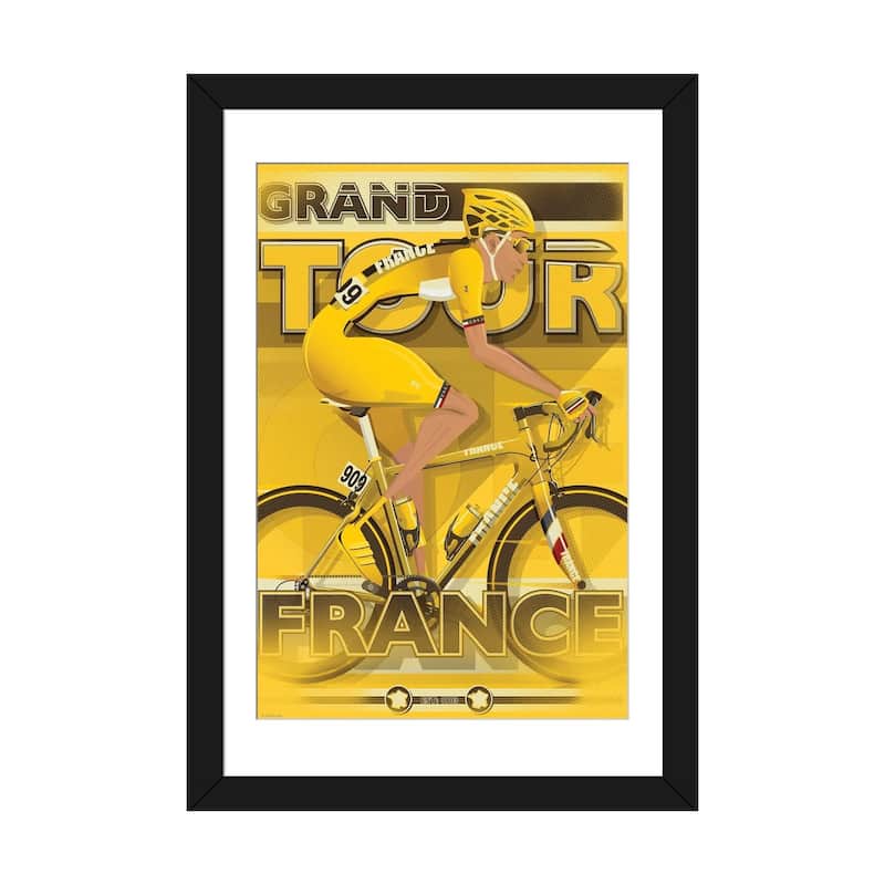 iCanvas "Tour De France Cycling Race" by WyattDesign - Black - 32x24x1