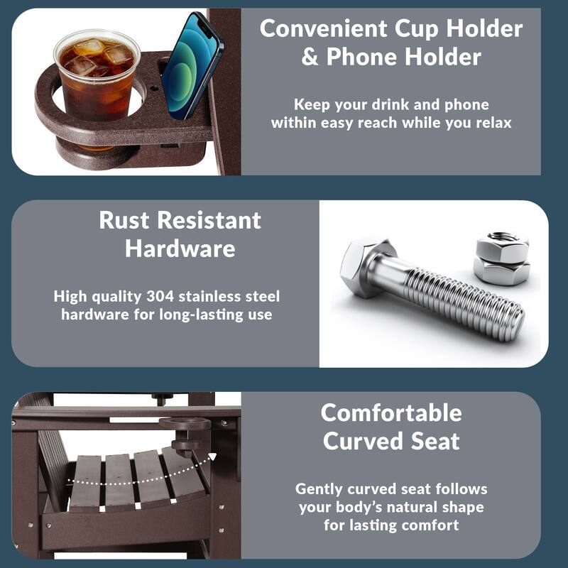 Hanniford Poly Adirondack 49 Inch Bench