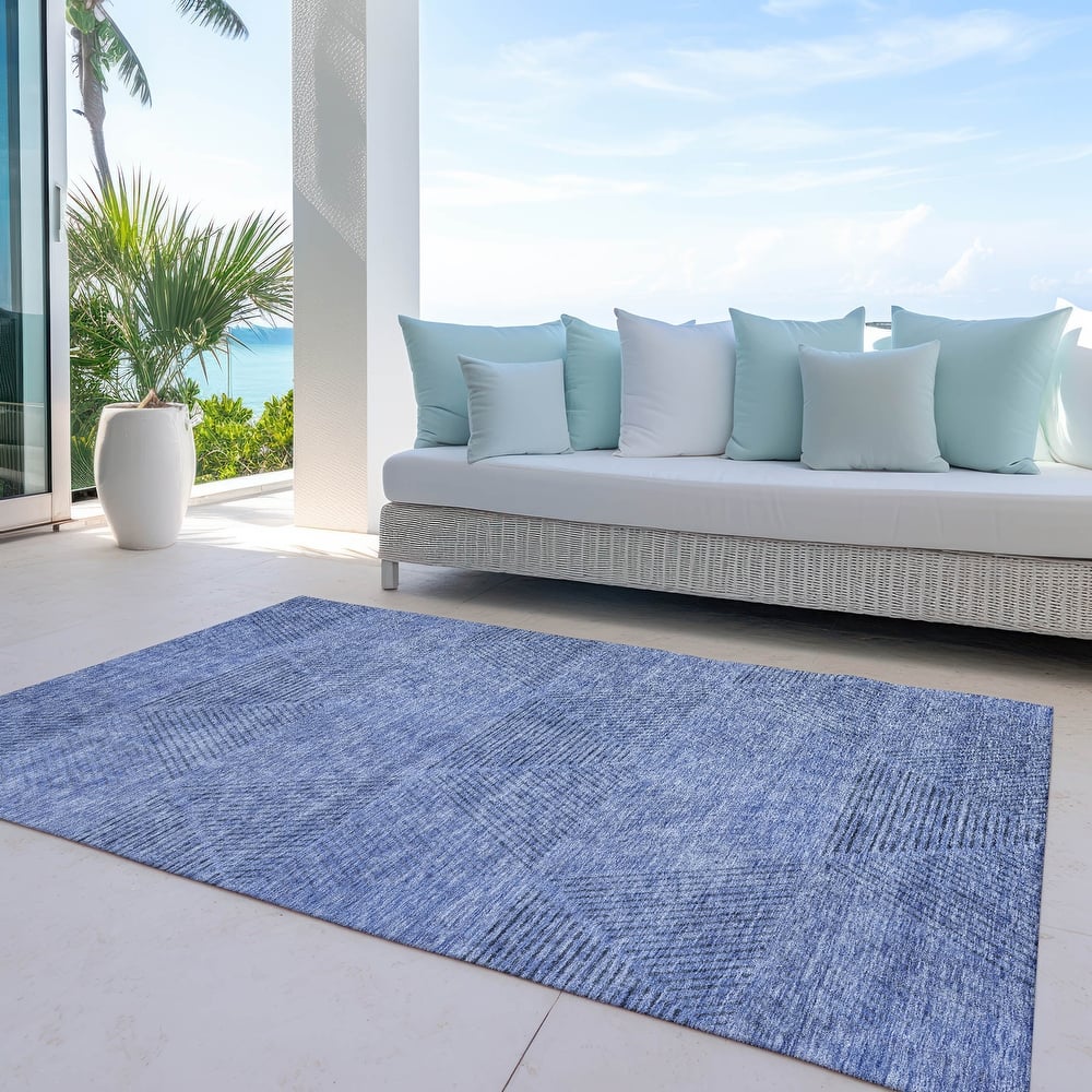 Machine Washable Indoor/ Outdoor Chantille Contemporary Prism Rug