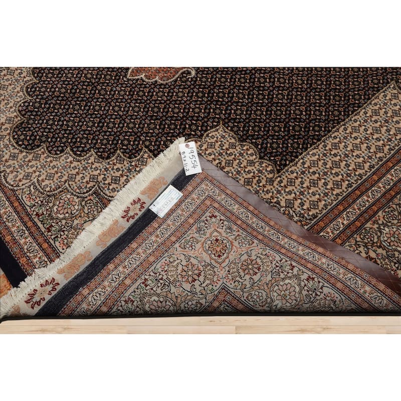 8'9''x11'2'' Hand Knotted Wool Midnight Blue Traditional 400 KPSI Rug - 8' 9'' x 11' 2''