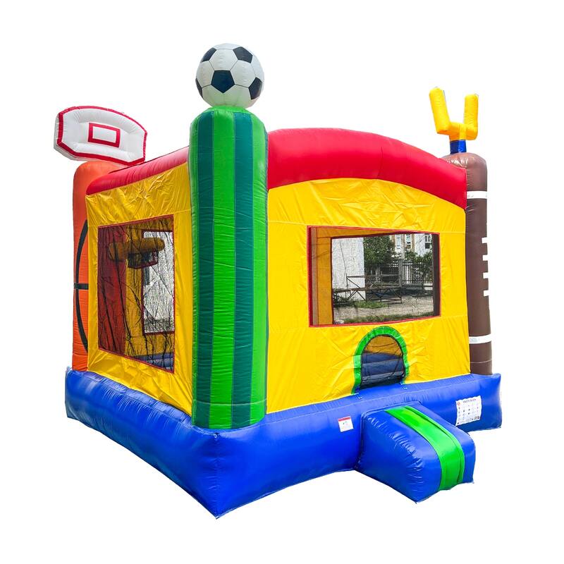 HeroKiddo 13' x 13' Sports Commercial Grade Inflatable Bounce House for Kids & Adults with Air Blower, LightWeight, Outdoor Fun