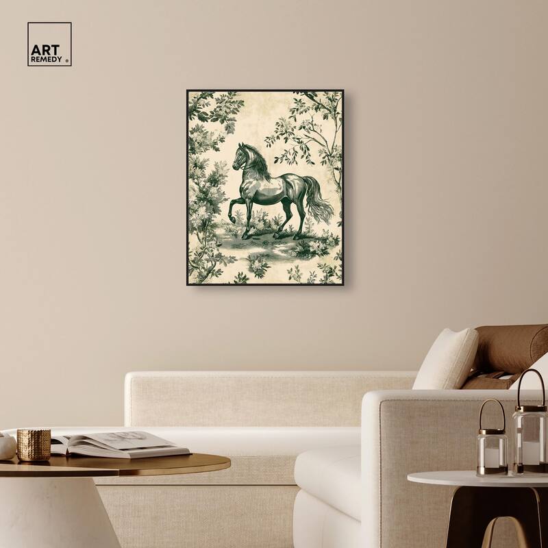 Equestrian Etching Canvas by Art Remedy