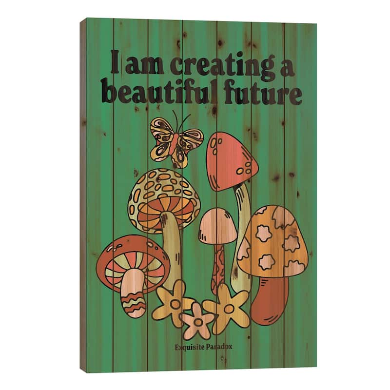 Beautiful Future Print On Wood by Exquisite Paradox - Multi-Color - 40x26x1.5