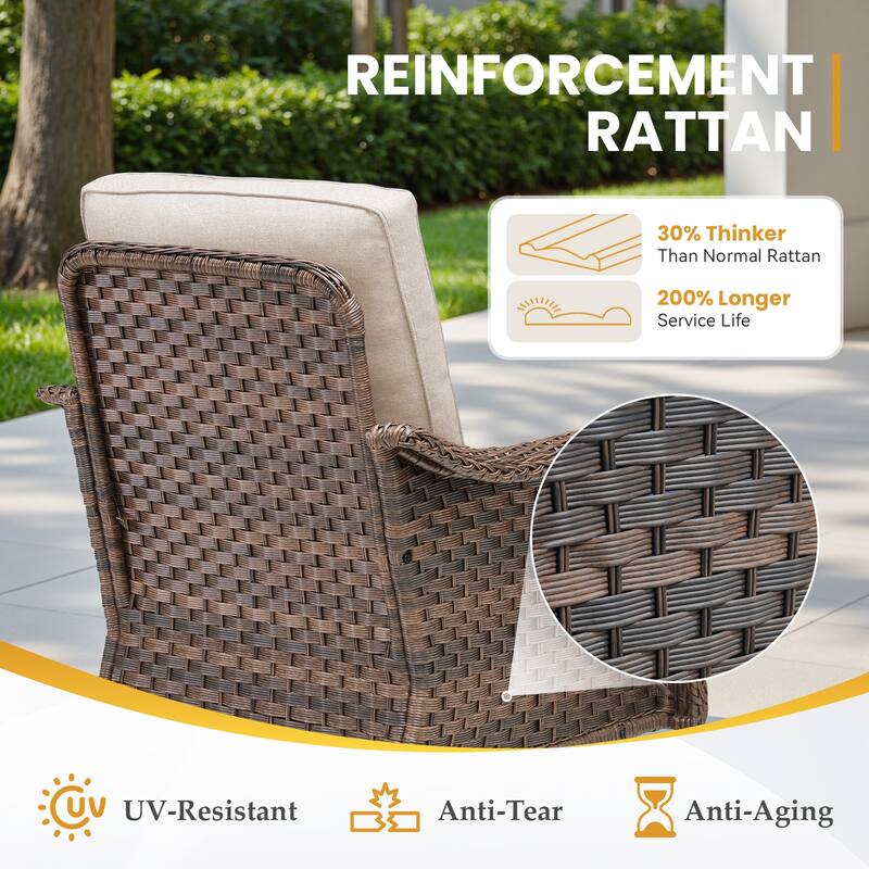 Pocassy Outdoor Patio Furniture Set PE Wicker Sofa Set