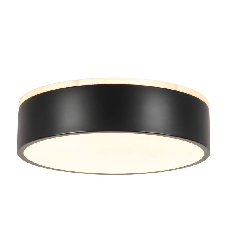 11.81 in. Modern Drum Metal Integrated LED Flush Mount Ceiling Light