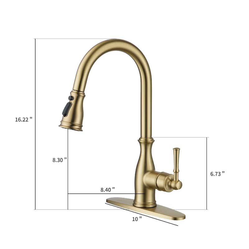 3-Function Stainless Steels Pull-Down Kitchen Faucet
