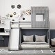 preview thumbnail 36 of 47, Playhouse-inspired Style Twin over Full Wooden Bunk Bed,Loft Bed with Playhouse,Farmhouse, Ladder, Slide and Guardrails