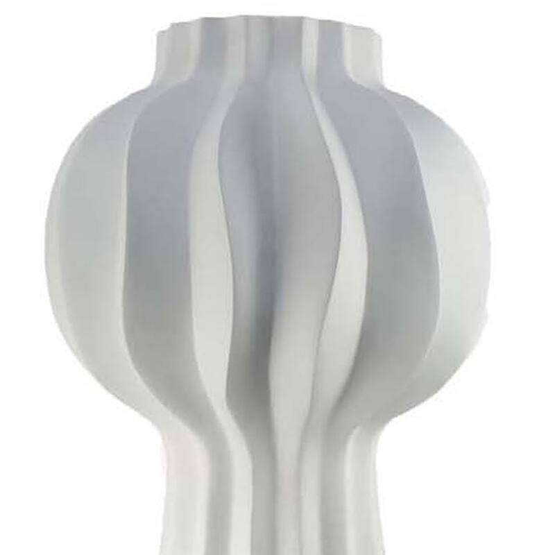Samo Decorative Vase, Textured Body Bulb Accent, 33 Inch White Resin