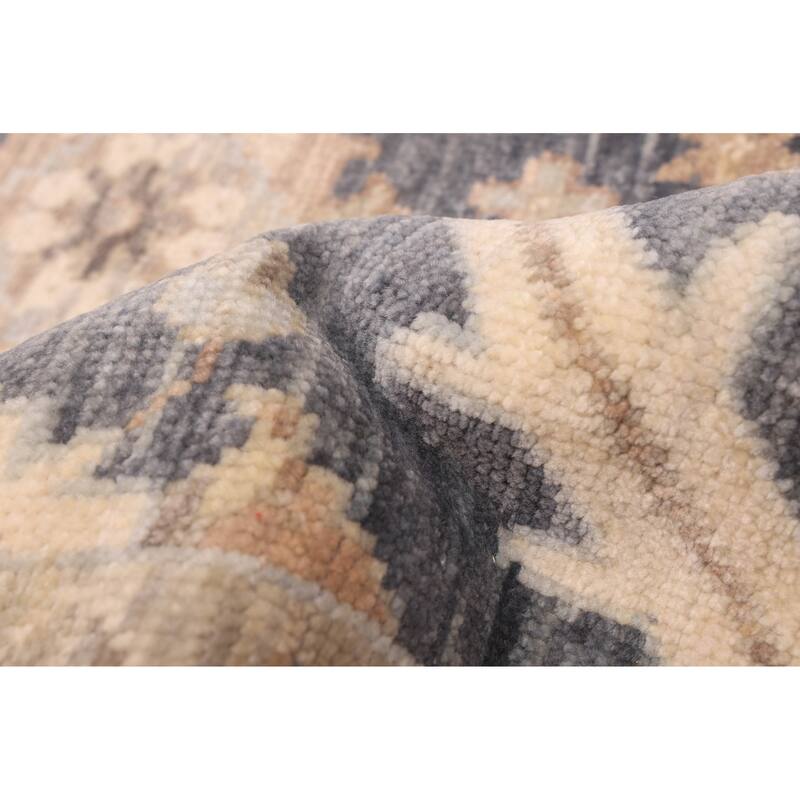 ECARPETGALLERY Hand-knotted Modern Oushak Dark Navy Wool Rug - 9'10 x 14'2