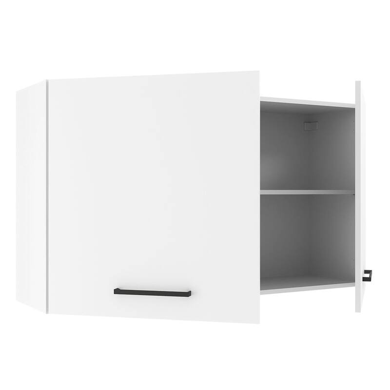 Madesa Hazel Wall Kitchen Storage Cupboard Cabinet with 2 Doors and Shelves 48 In Modern Organization Unit for Pantry - White