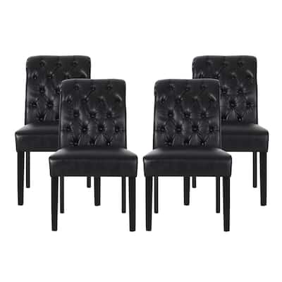 Elwood Tufted Rolltop Dining Chairs (Set of 4) by Christopher Knight Home