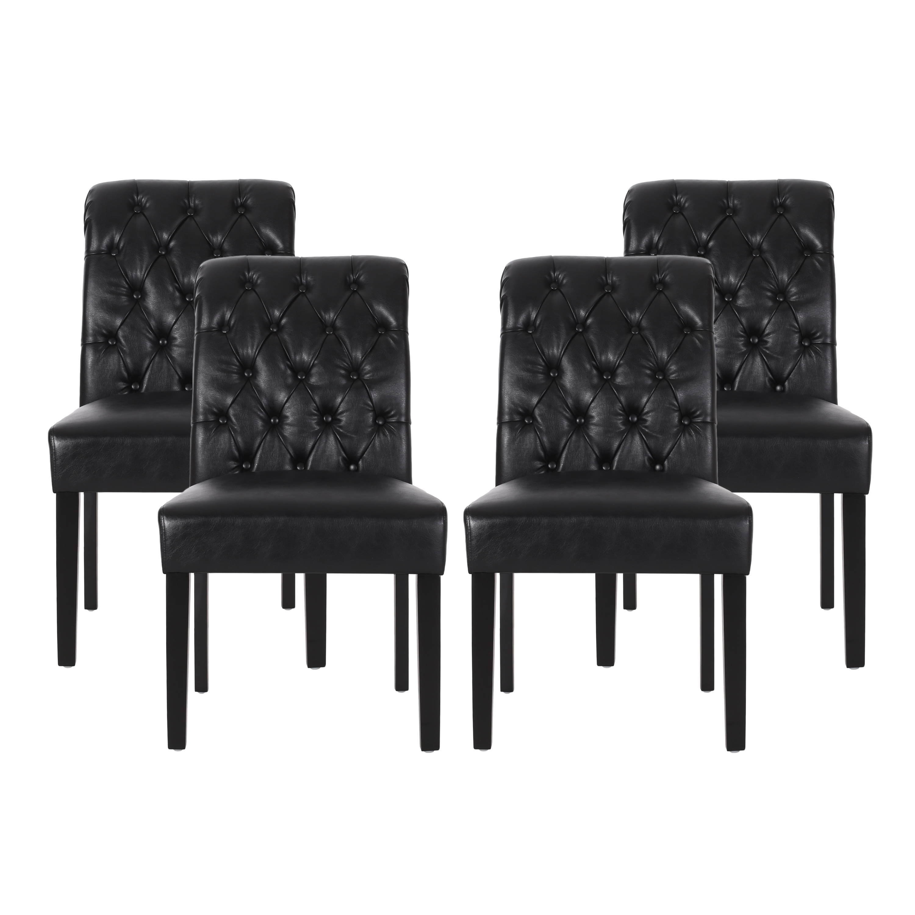 Tufted leather hotsell dining chair