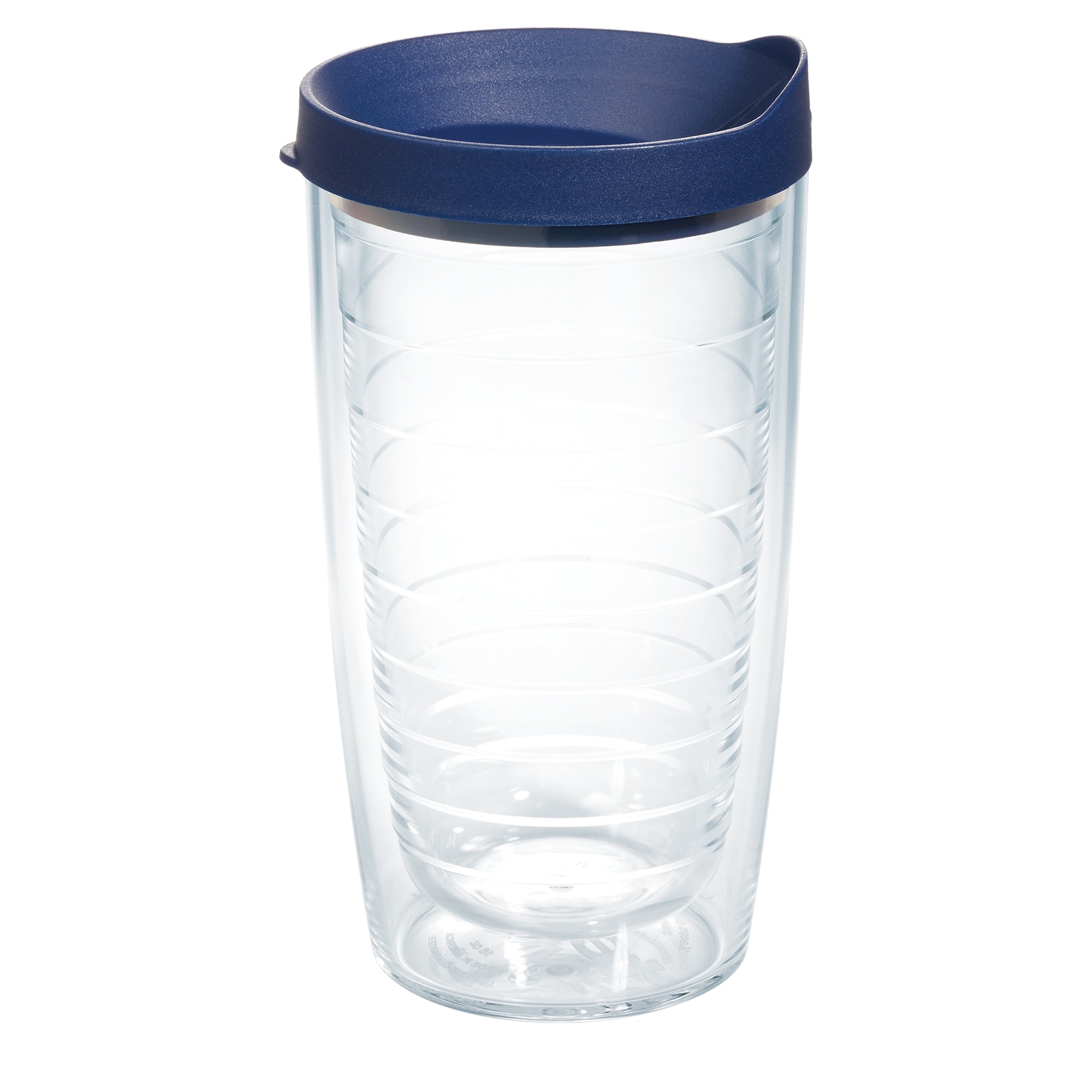 Tervis Clear & Colorful Lidded Made in USA Double Walled Insulated Travel Tumbler, Navy Lid