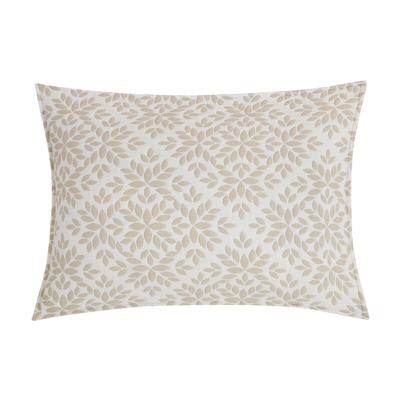 Jacquard Leaves Reversible Quilt Set