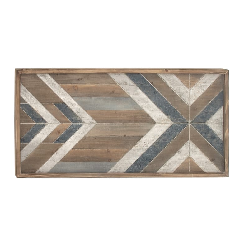 Multi Colored Wooden Handmade Southwestern Geometric Home Wall Decor