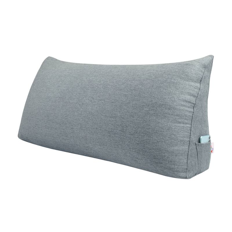 Bed Rest Reading Wedge Pillow Alternative Headboard Back Support - Queen - Grey