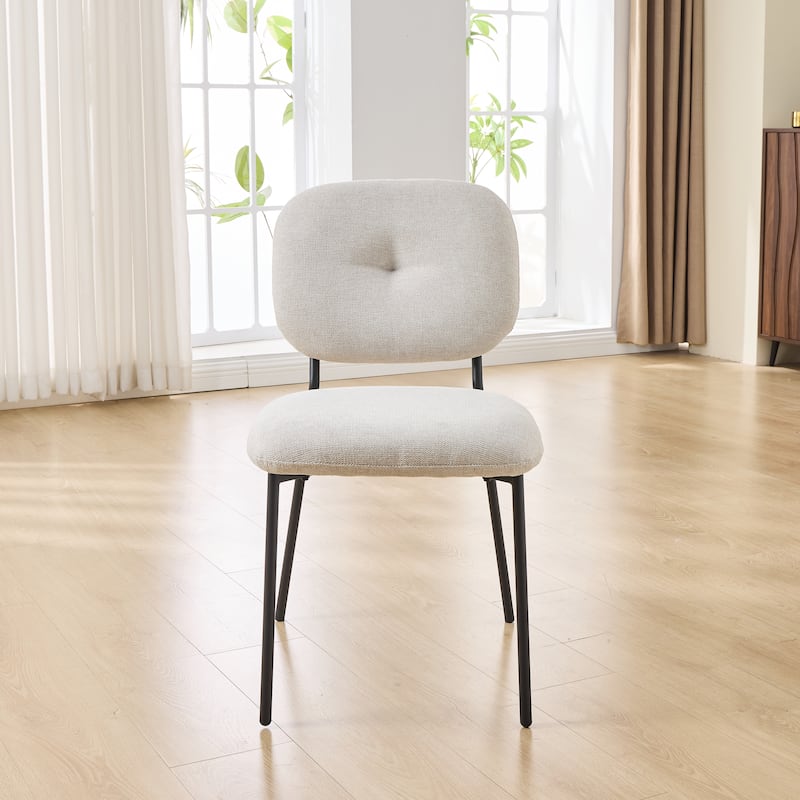 Modern Dining Chairs Set of 2,Upholstered Accent Chairs with Metal Legs -Contemporary Kitchen & Dining Room Seating