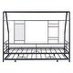 preview thumbnail 34 of 38, Metal Twin Size House Bed with Trundle and Built-in Shelf and Grid,Kids and Baby