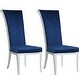 preview thumbnail 1 of 14, Somette Contemporary Tall Roll Back Side Chair, Set of 2 - N/A Blue