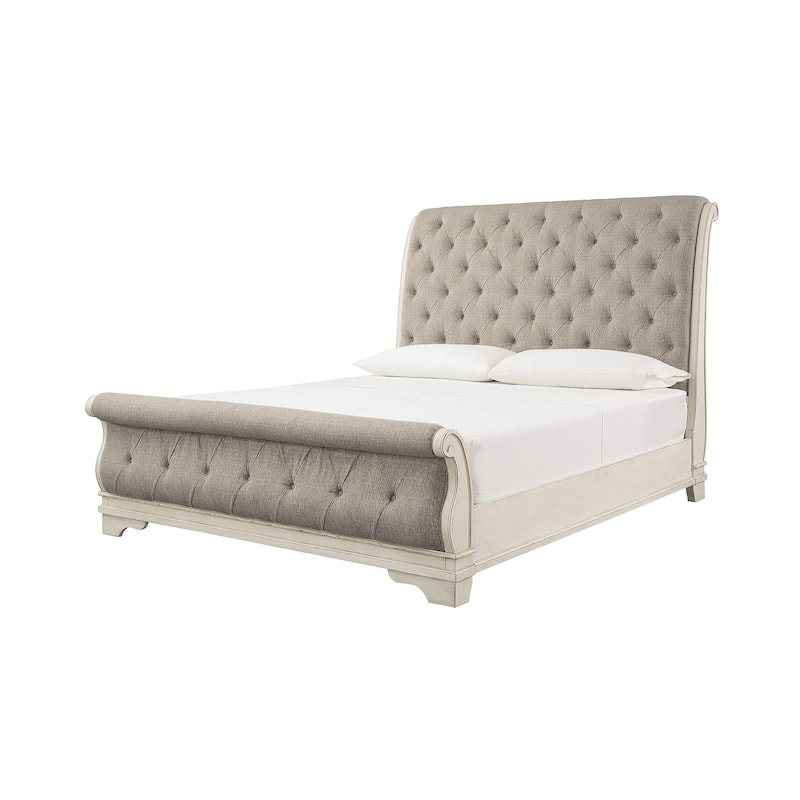 Signature Design by Ashley Realyn White/Gray Sleigh Bed
