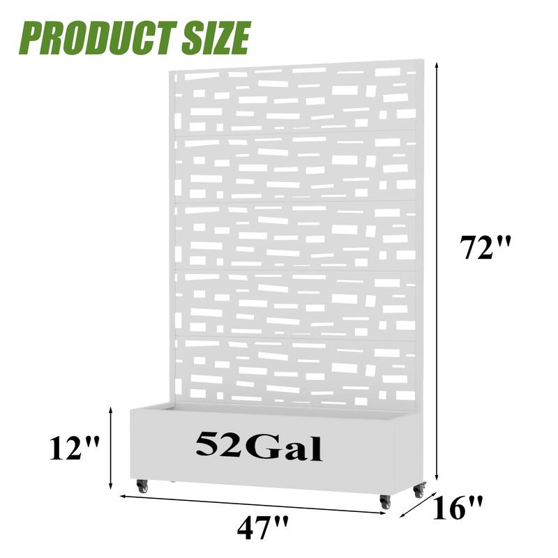 Raised Garden Bed Planter with Trellis Movable Planter Box with Lockable Wheels