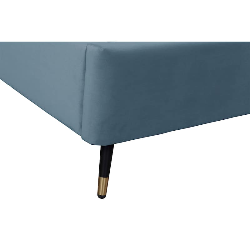 Manhattan Comfort Crosby Velvet Upholstered Bed