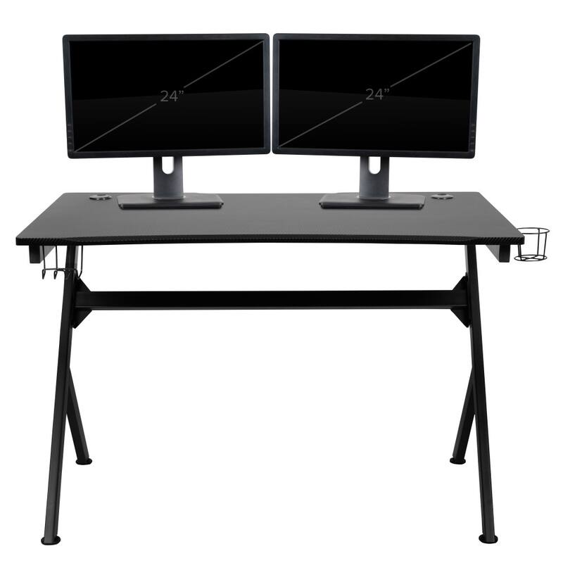 Gaming Desk Set - Cup/Headset Holder/Reclining & Footrest