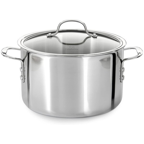 Calphalon 8 Quart Tri-Ply Stainless Steel Stock Pot with Lid and