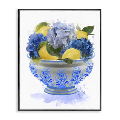 Stupell Hydrangea & Lemon Bowl Framed Giclee Art Design By Matthew Piotrowicz