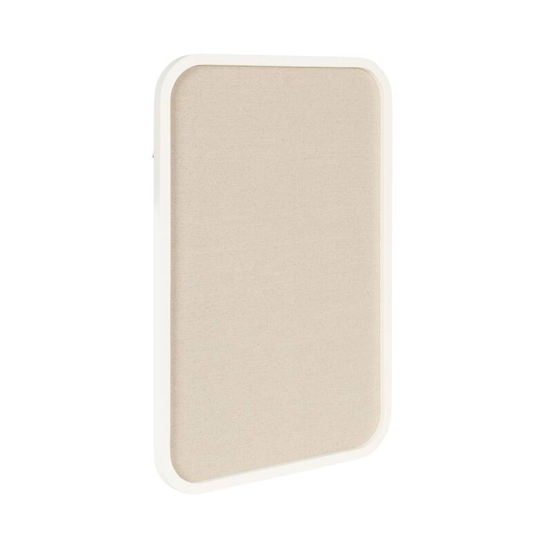 Kate and Laurel Hutton Wood Framed Fabric Pinboard - 20x30 - White