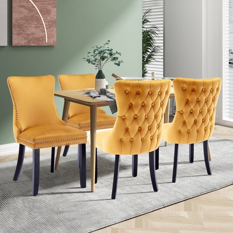Upholstered Wing Back Dining Chair (Set of 2)