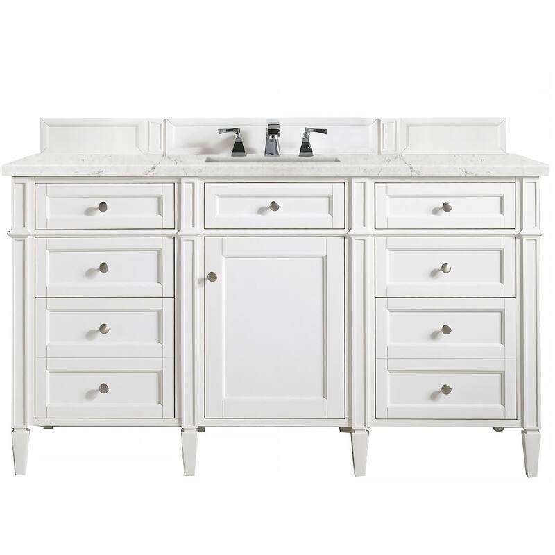 James Martin Vanities 650-V60S-FEJP Brittany 60" Free Standing Single - Bright White